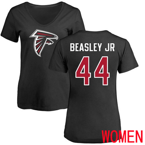 Atlanta Falcons Black Women Vic Beasley Name And Number Logo NFL Football #44 T Shirt->nfl t-shirts->Sports Accessory